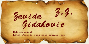Zavida Gidaković vizit kartica